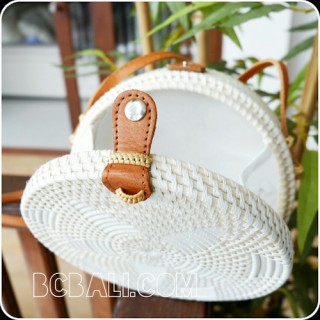 rattan circle sling bags knitted embroidery handmade